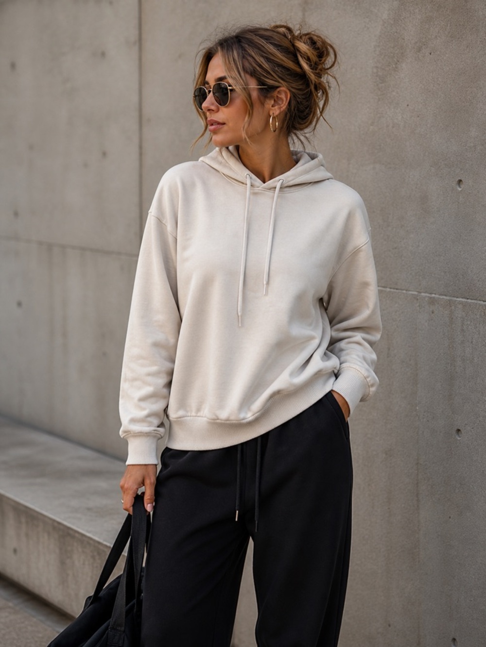 Mondetta Gray Drawstring Hoodie Pullover